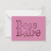 ピンクグリッターボスバベ ノートカード (正面)
