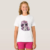 ピンクグリッターポニーユニコーン Tシャツ (正面フル)