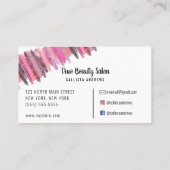 ピンクグリッターポーランドブラシストロークネイリスト 名刺 (裏面)