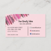 ピンクグリッターポーランドブラシストロークネイリストB 名刺 (裏面)