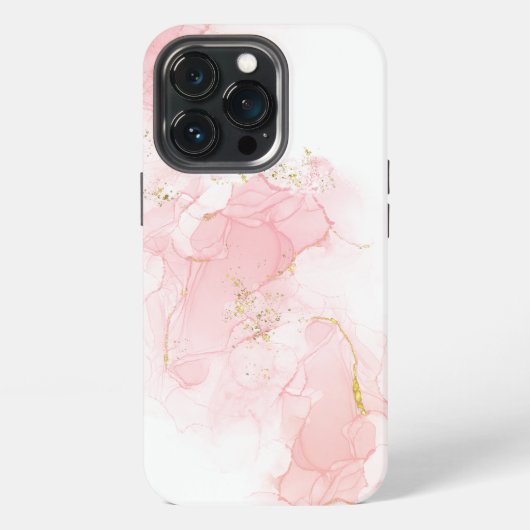 ピンクグリッターマーブル iPhoneケース (裏面)