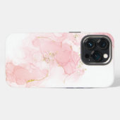 ピンクグリッターマーブル iPhoneケース (裏面横)