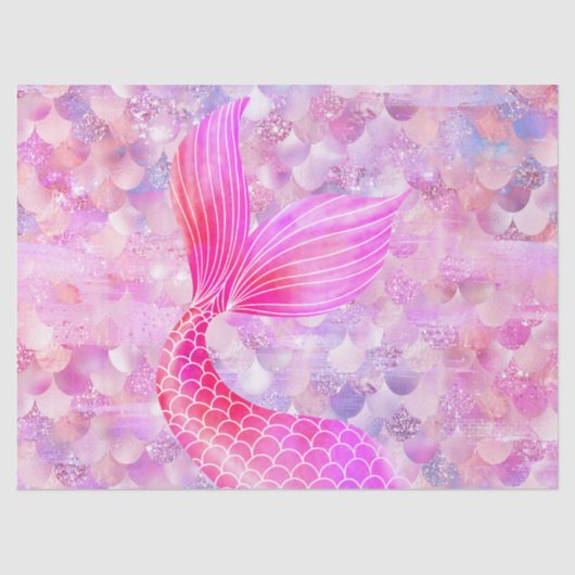ピンクグリッターマーメイドテール 薄葉紙 (正面)