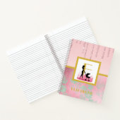 ピンクグリッターミントグリーン新生児マザーモノグラム ノートブック (内部)
