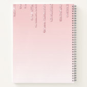 ピンクグリッターミントグリーン新生児マザーモノグラム ノートブック (裏面)