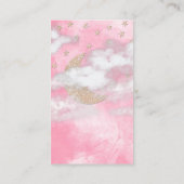 ピンクグリッタームーンスターおむつラッフルベビーシャワー エンクロージャーカード (裏面)