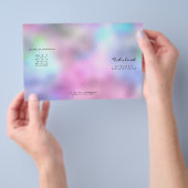 ピンクグリッターメイクアップラッシュホログラフィックブルー チラシ (ハンドル)