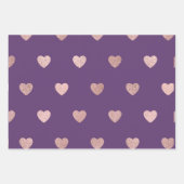 ピンクグリッターメタリックハートレッドパープルブラック ラッピングペーパーシート (正面2)