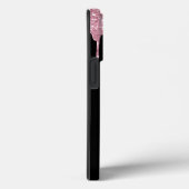 ピンクグリッターモノグラムイニシャルオンブラック Case-Mate iPhoneケース (裏面 / 右)