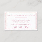 ピンクグリッターモノグラムイニシャルオンホワイト 名刺 (裏面)