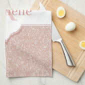ピンクグリッターモノグラムキッチンタオル キッチンタオル (四つ折り)