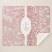 ピンクグリッターモノグラムシェルパブランケット シェルパブランケット (正面(横))
