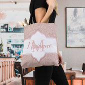 ピンクグリッターモノグラムトートバッグ トートバッグ