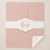 ピンクグリッターモノグラム シェルパブランケット (正面)