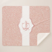 ピンクグリッターモノグラム シェルパブランケット (正面(横))