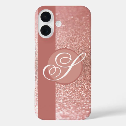 ピンクグリッターモノグラム Case-Mate iPhoneケース (裏面)