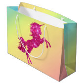 ピンクグリッターユニコーン ラージペーパーバッグ (裏面アングル)