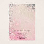 ピンクグリッターラグジュアリージュエリーディスプレイカード (裏面)