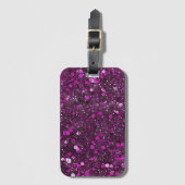 ピンクグリッターラゲッジタグ ラゲッジタグ (正面縦)