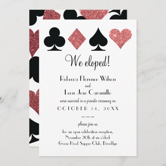 ピンクグリッターラスベガスエロペメント発表 招待状 (正面/裏面)