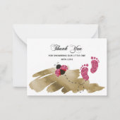 ピンクグリッターラディバグサンキュー ノートカード (正面)