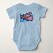 ピンクグリッターラブハートアートカスタムベビーボディスーツ ベビーボディスーツ (裏面)