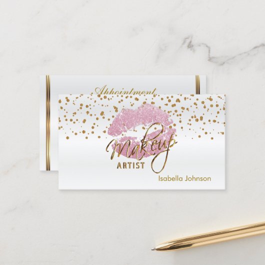 ピンクグリッターリップアポイントメント集計表2 予約カード (正面/裏面インサイチュ)