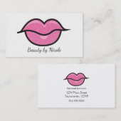 ピンクグリッターリップキスシックなメイクアップグラム美しい 名刺 (正面/裏面)