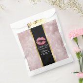 ピンクグリッターリップ&バラ金ゴールドトロピカル葉 フェイバーバッグ (封をした状態)