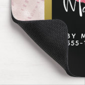 ピンクグリッターリップ&バラ金ゴールドトロピカル葉 マウスパッド (コーナー)