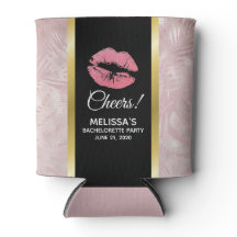 ピンクグリッターリップ&バラ金ゴールドトロピカル葉