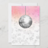 ピンクグリッタールックディスコパーティー誕生日 招待状 (裏面)