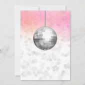 ピンクグリッタールックディスコパーティー誕生日 招待状 (裏面)