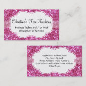 ピンクグリッタールックファッション名刺 名刺 (正面/裏面)