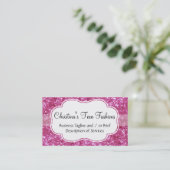 ピンクグリッタールックファッション名刺 名刺 (スタンド正面)