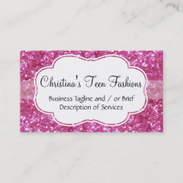 ピンクグリッタールックファッション名刺 名刺