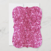 ピンクグリッタールックボウ卒業パーティー招待状 招待状 (裏面)