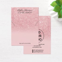 ピンクグリッターレインボージュエリーネックレスディスプレイ