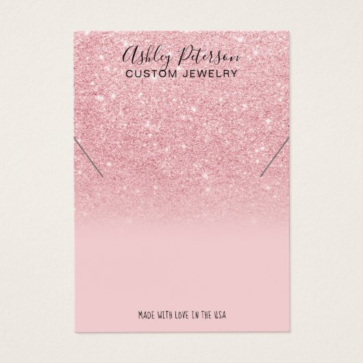 ピンクグリッターレインボージュエリーネックレスディスプレイ (正面)