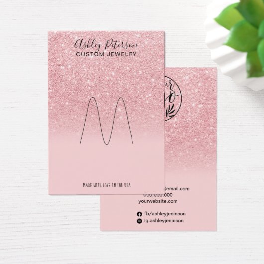 ピンクグリッターレインボージュエリーリング表示 (デスク)