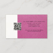 ピンクグリッターロイヤリティカード顧客パンチカード 名刺 (裏面)