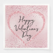ピンクグリッターロマンチックなスクリプトのバレンタインデー (正面)