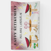 ピンクグリッターワリラックスイン、旅行、おめでとう 横断幕 (縦)