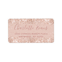 ピンクグリッター住所 シール