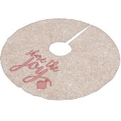 ピンクグリッター共有ザジョイ引用文かわいらしクリスマス ブラッシュドポリエステルツリースカート (アングル)