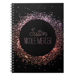 ピンクグリッター円 ノートブック