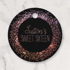 ピンクグリッター円 フェイバータグ