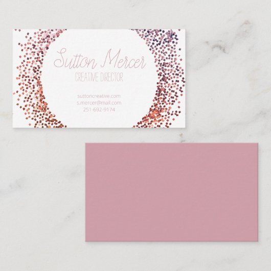 ピンクグリッター円 名刺 (正面/裏面)