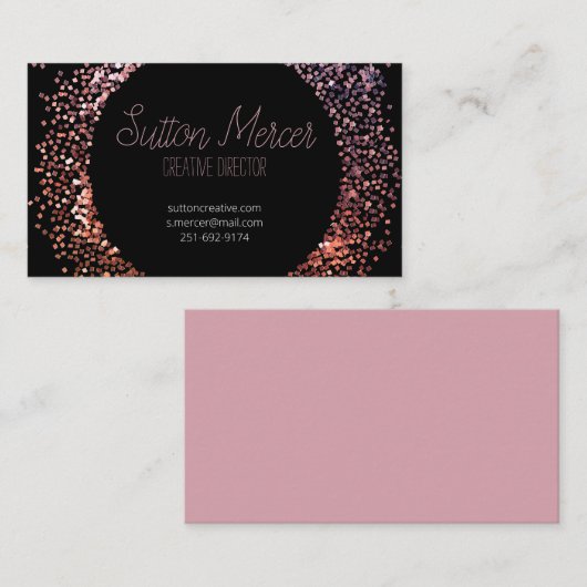 ピンクグリッター円 名刺 (正面/裏面)