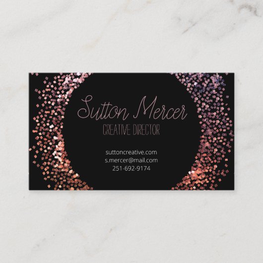 ピンクグリッター円 名刺 (正面)